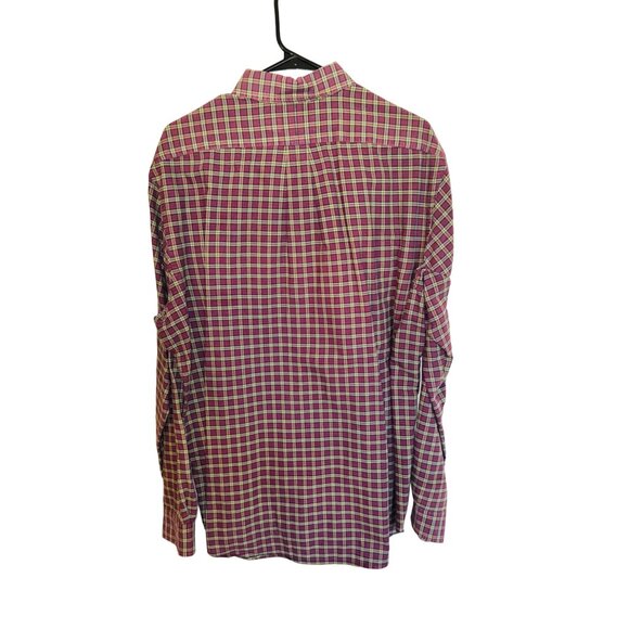 Ralph Lauren XL Maroon Plaid Long Sleeve Button-Down Shirt Cotton Blend Preppy - Picture 2 of 7